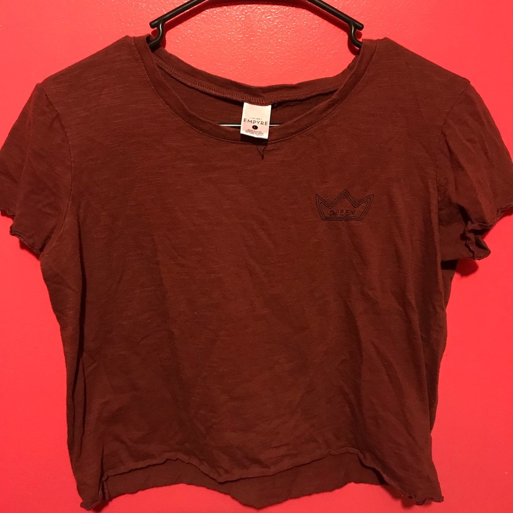 Maroon crop top from Zumiez